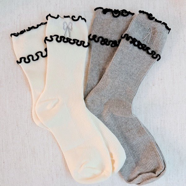 Ribbon Ripple Socks Set Of 2 - Robbi & Angel