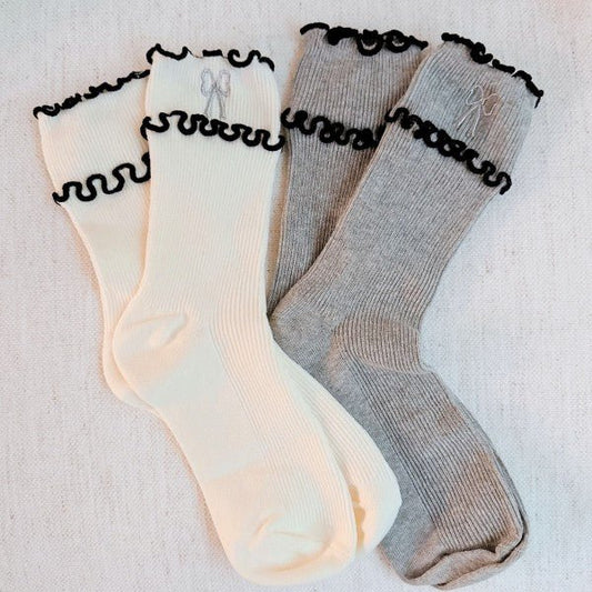 Ribbon Ripple Socks Set Of 2 - Robbi & Angel