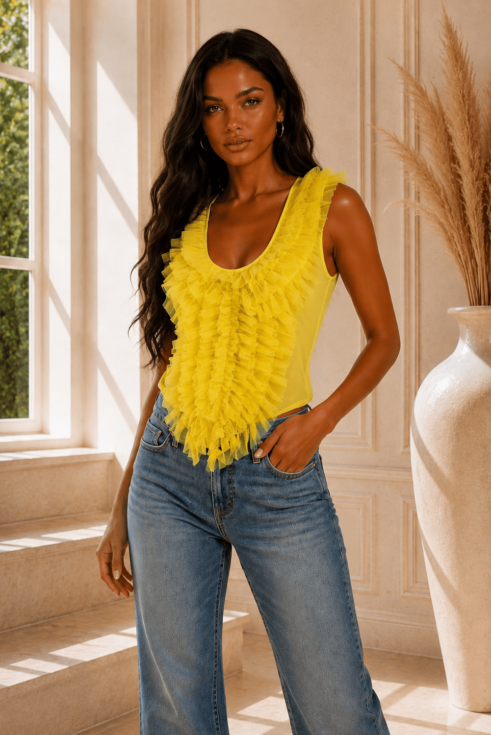 Felicia Fairytale Ruffle Cascade Tank - Robbi & Angel