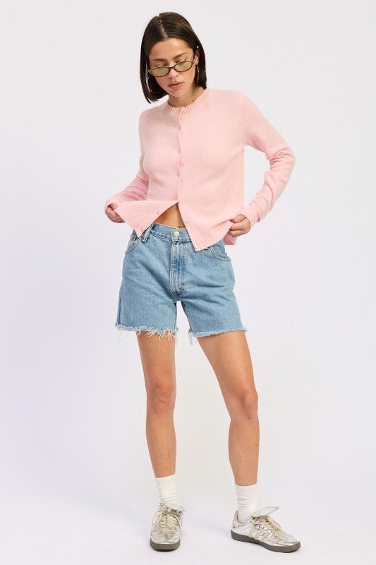 FITTED BUTTON UP CARDIGAN - Robbi & Angel