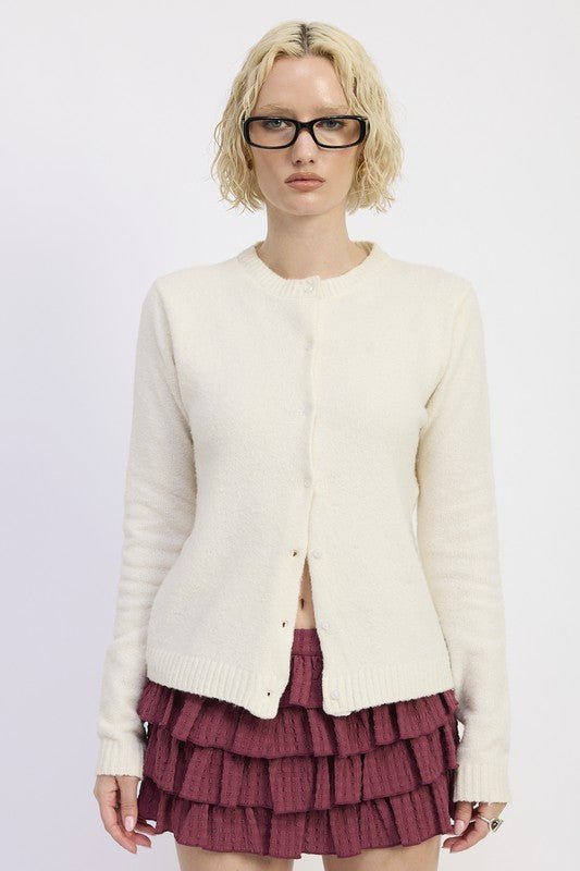 FITTED BUTTON UP CARDIGAN - Robbi & Angel