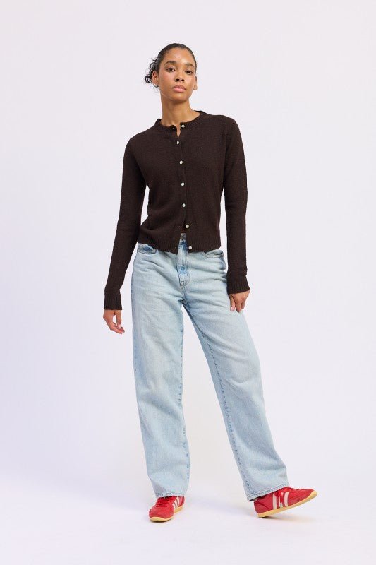 FITTED BUTTON UP CARDIGAN - Robbi & Angel