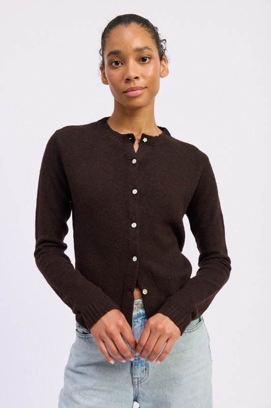 FITTED BUTTON UP CARDIGAN - Robbi & Angel