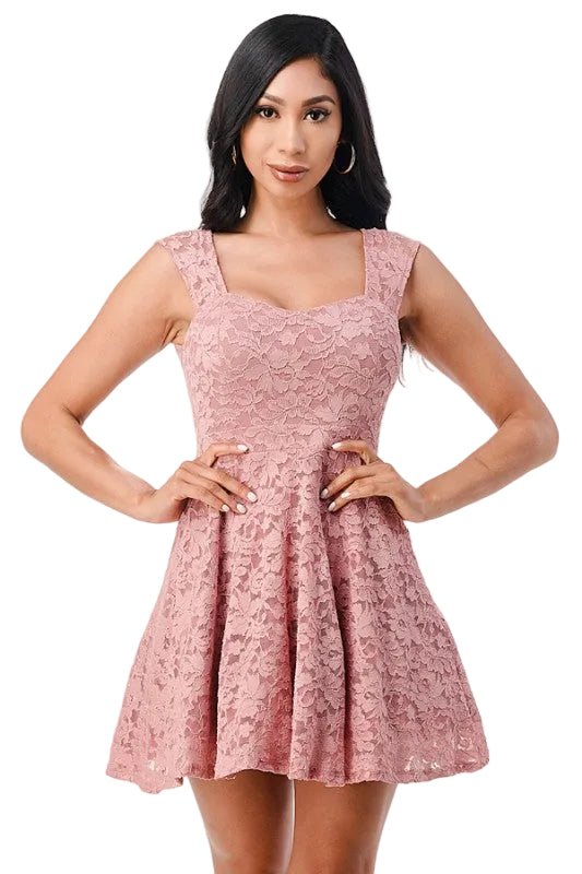 Flare Lace Mini Dress - Robbi & Angel