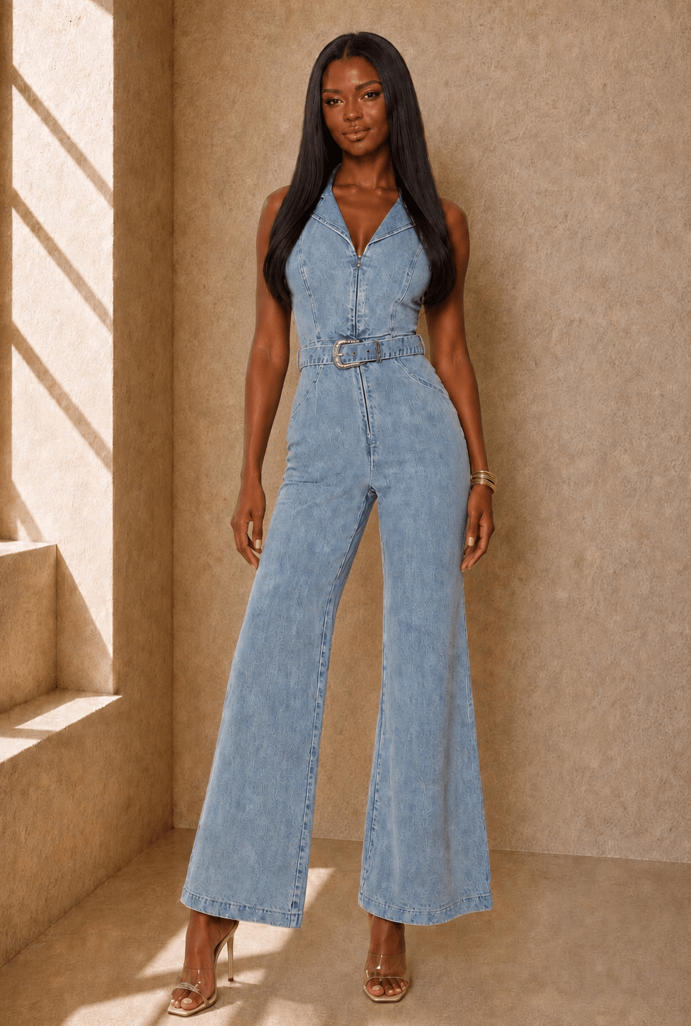 Francesca Flare Icon Denim Jumpsuit - Robbi & Angel