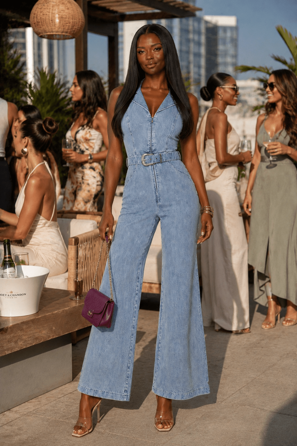 Francesca Flare Icon Denim Jumpsuit - Robbi & Angel