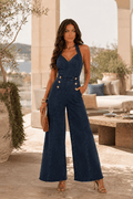 Frannie Wide Leg Jean Jumpsuit - Robbi & Angel