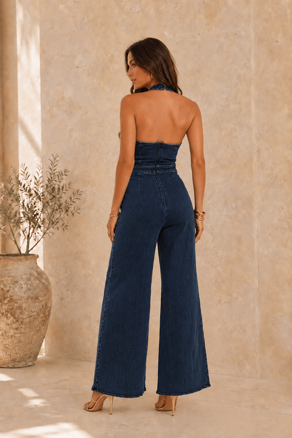 Frannie Wide Leg Jean Jumpsuit - Robbi & Angel