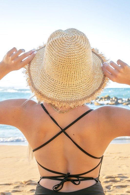 Frayed Edge Straw Bucket Hat - Robbi & Angel