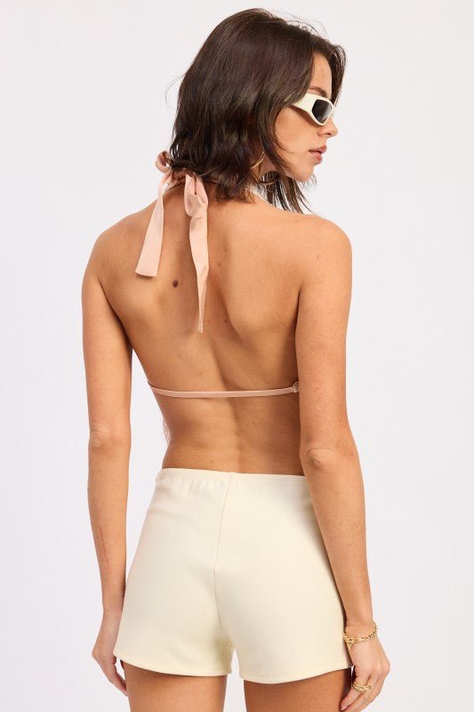 FRONT TIE SEQUIN HALTER TOP - Robbi & Angel