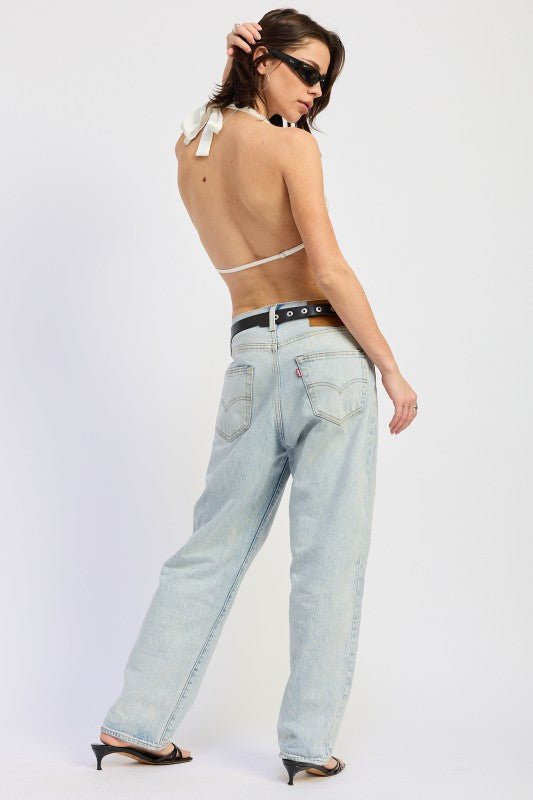 FRONT TIE SEQUIN HALTER TOP - Robbi & Angel