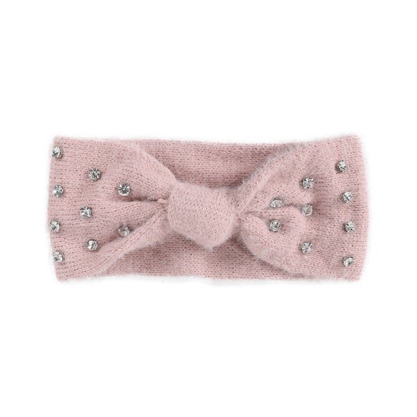 FUZZY RHINESTONE BOWKNOT HEADBAND - Robbi & Angel
