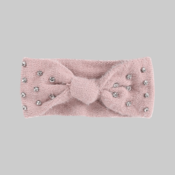 FUZZY RHINESTONE BOWKNOT HEADBAND - Robbi & Angel