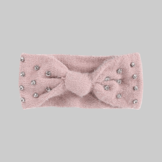 FUZZY RHINESTONE BOWKNOT HEADBAND - Robbi & Angel