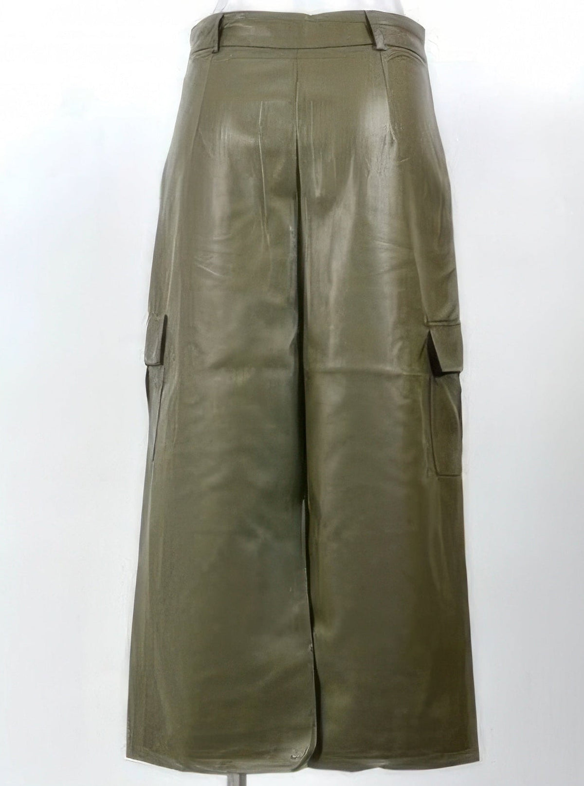 Genene Faux Leather Front Pocket Maxi Skirt - Robbi & Angel