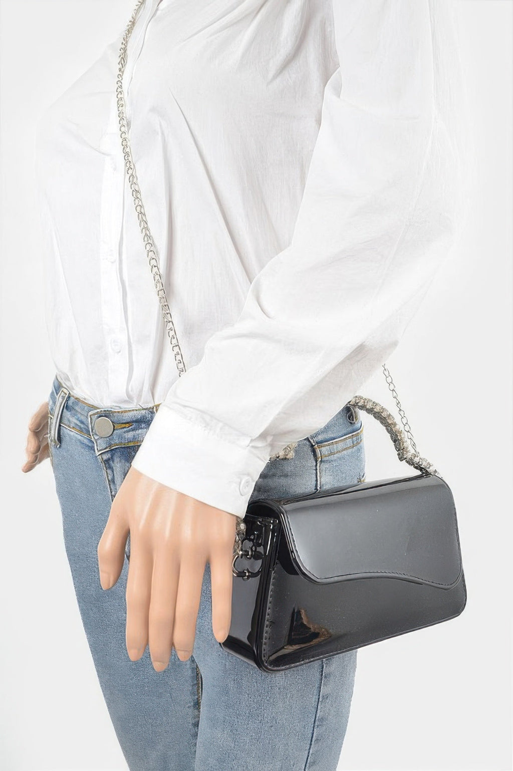 Glitter Rhinestone Handle Bag - Robbi & Angel