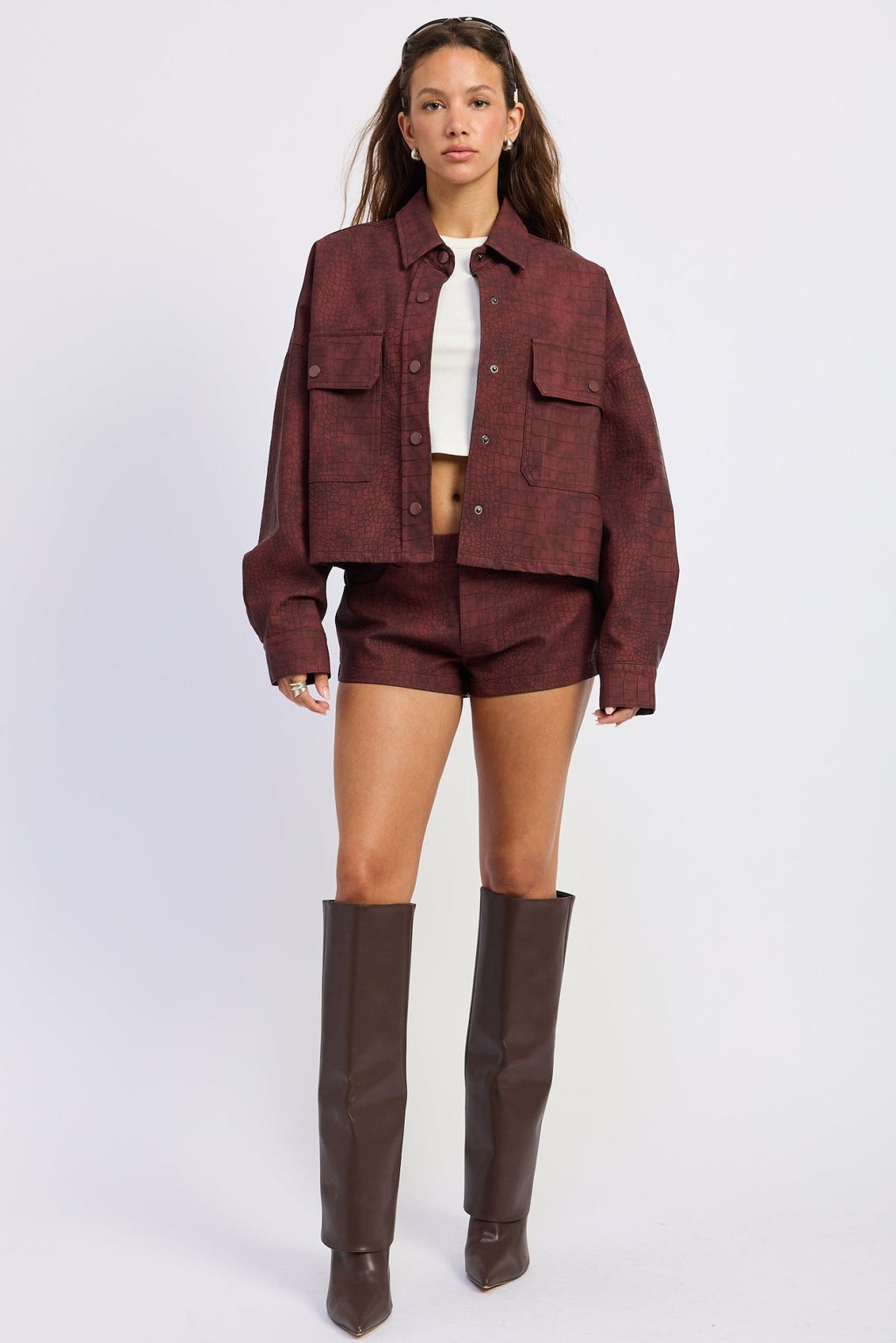 Halle Button Up Collared Jacket - Robbi & Angel