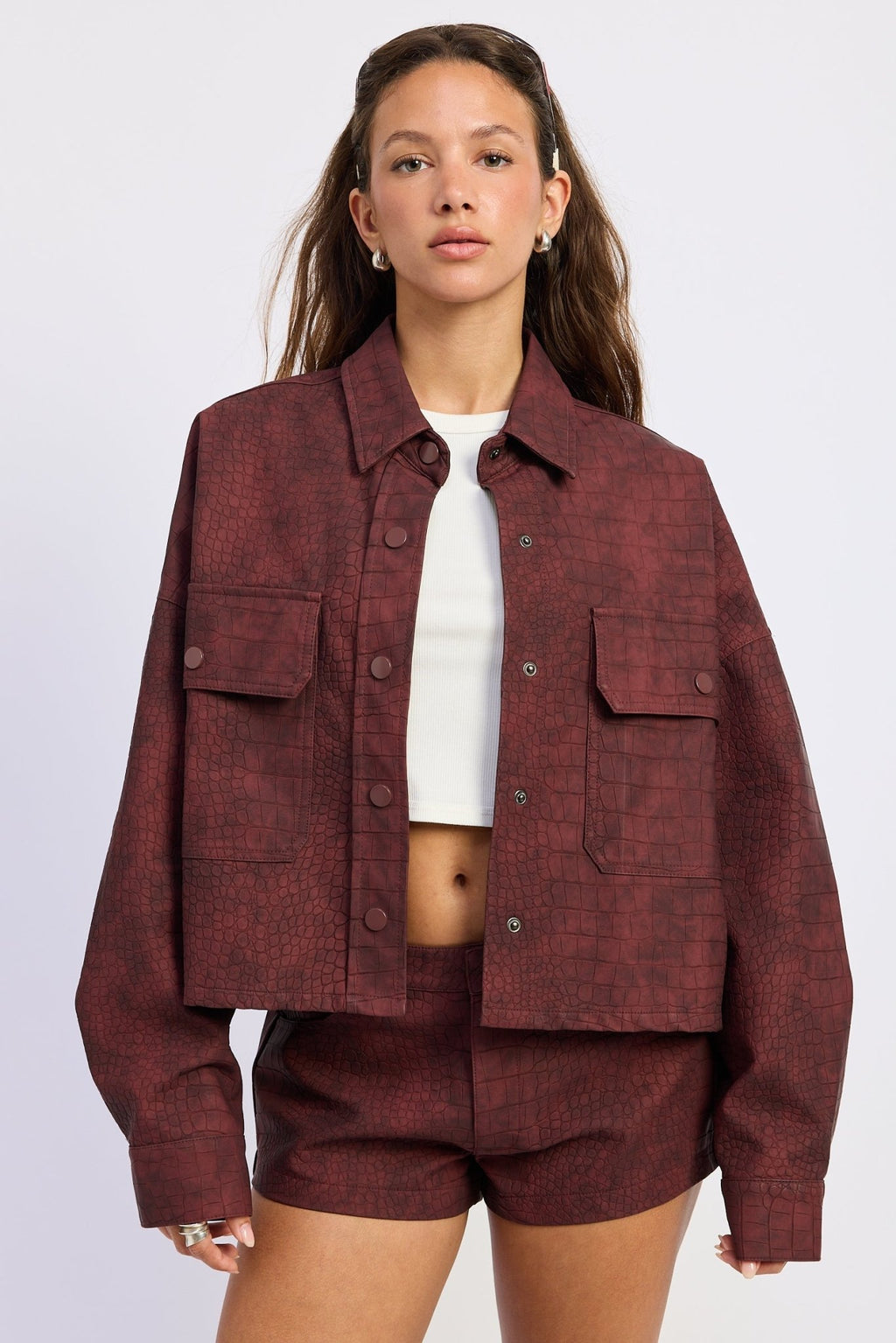 Halle Button Up Collared Jacket - Robbi & Angel