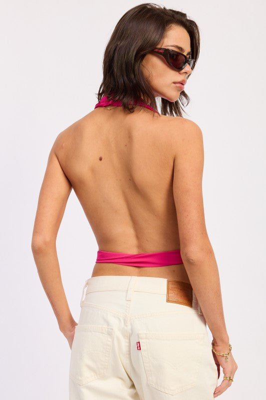 HALTER BACKLESS SCARF TOP - Robbi & Angel