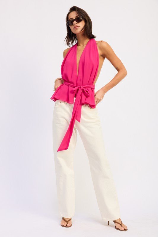 HALTER BACKLESS SCARF TOP - Robbi & Angel