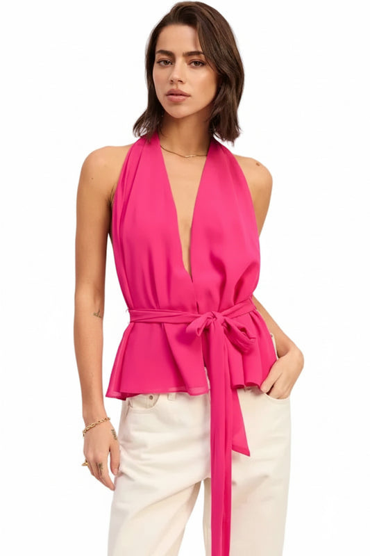 HALTER BACKLESS SCARF TOP - Robbi & Angel