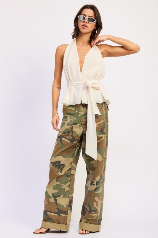 HALTER BACKLESS SCARF TOP - Robbi & Angel