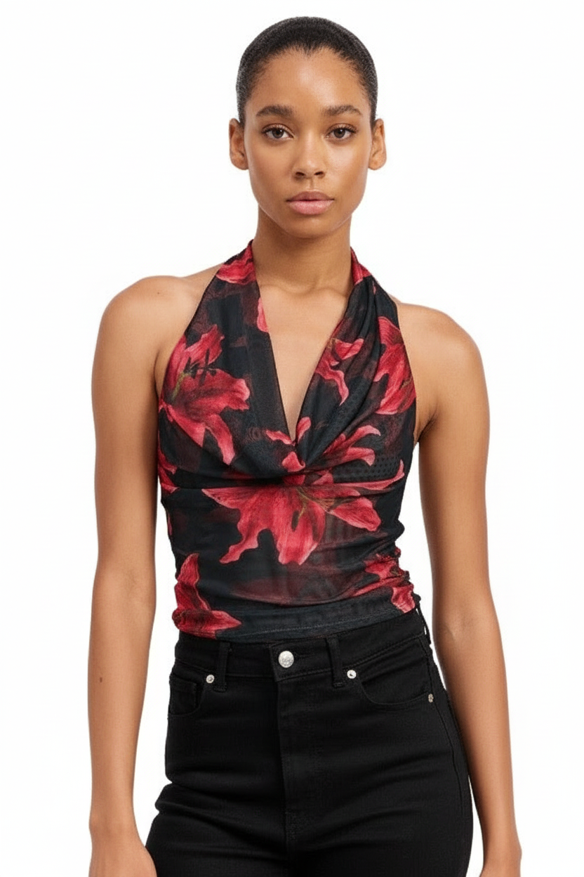 HALTER COWL NECK TOP - Robbi & Angel