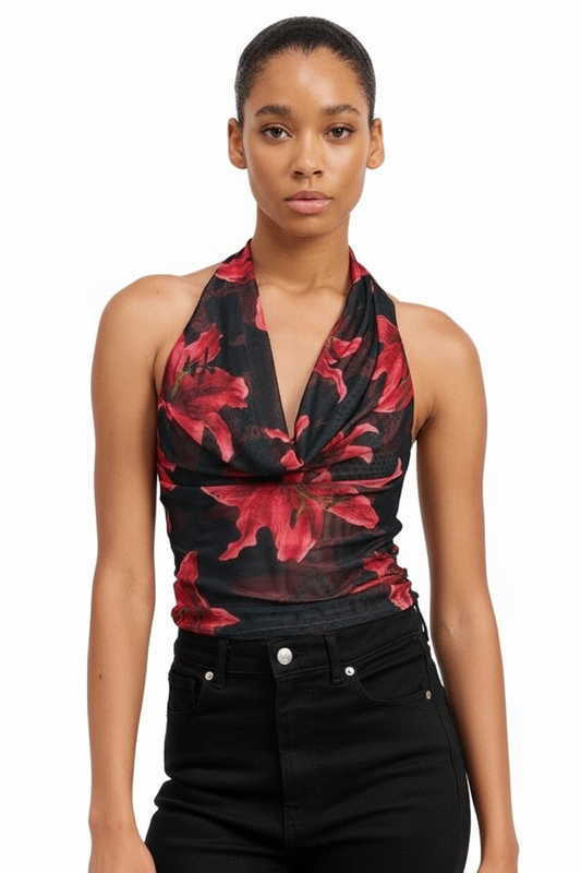 HALTER COWL NECK TOP - Robbi & Angel