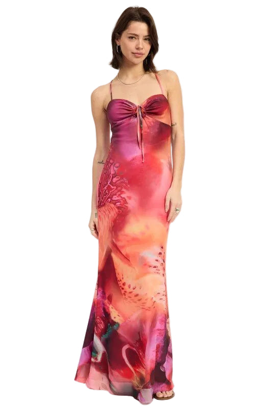 HALTER CROSS BACK MAXI DRESS - Robbi & Angel