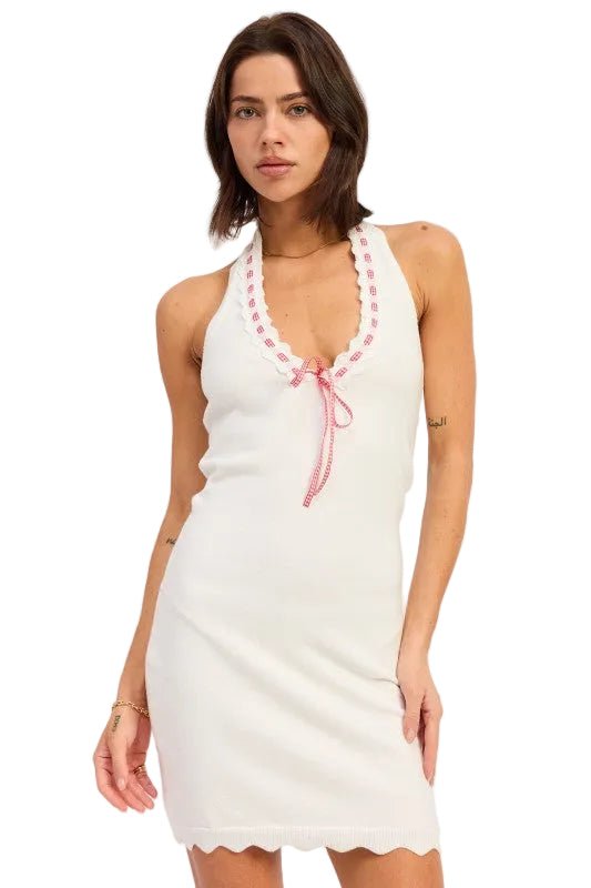 Halter Mini Crochet Dress - Robbi & Angel
