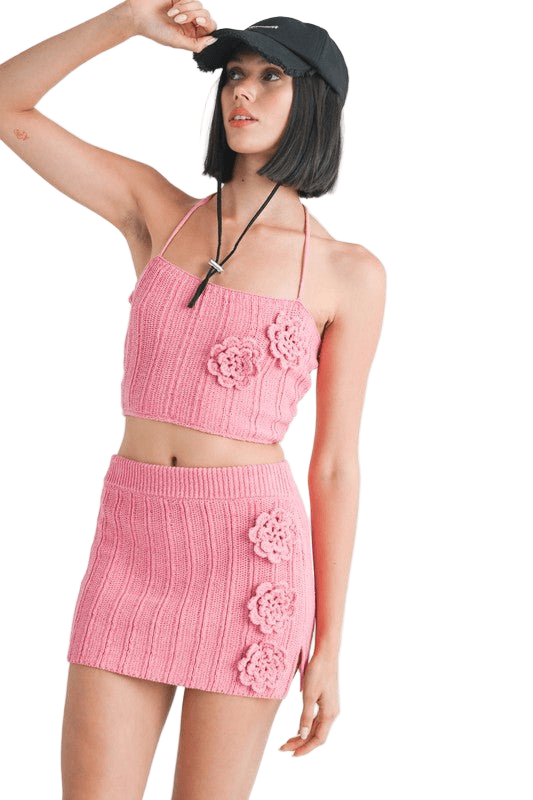 HALTER NECK KNITTED CROPPED TOP - Robbi & Angel