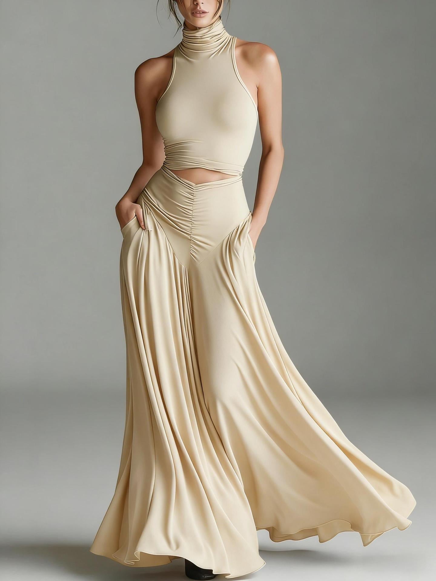 Heidi Sleeveless High-Neck Top & Elegant Two-Piece Set - Robbi & Angel