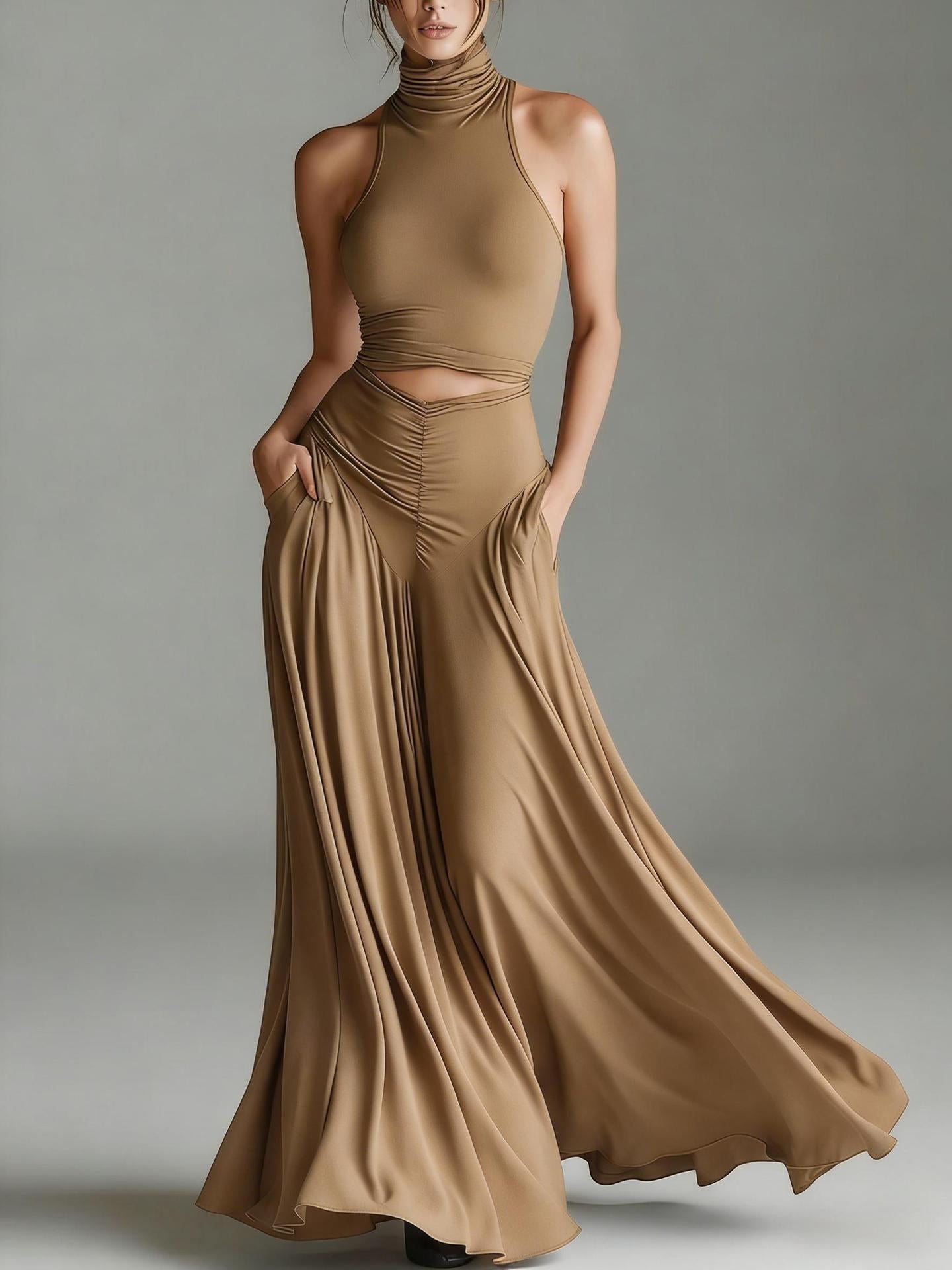 Heidi Sleeveless High-Neck Top & Elegant Two-Piece Set - Robbi & Angel