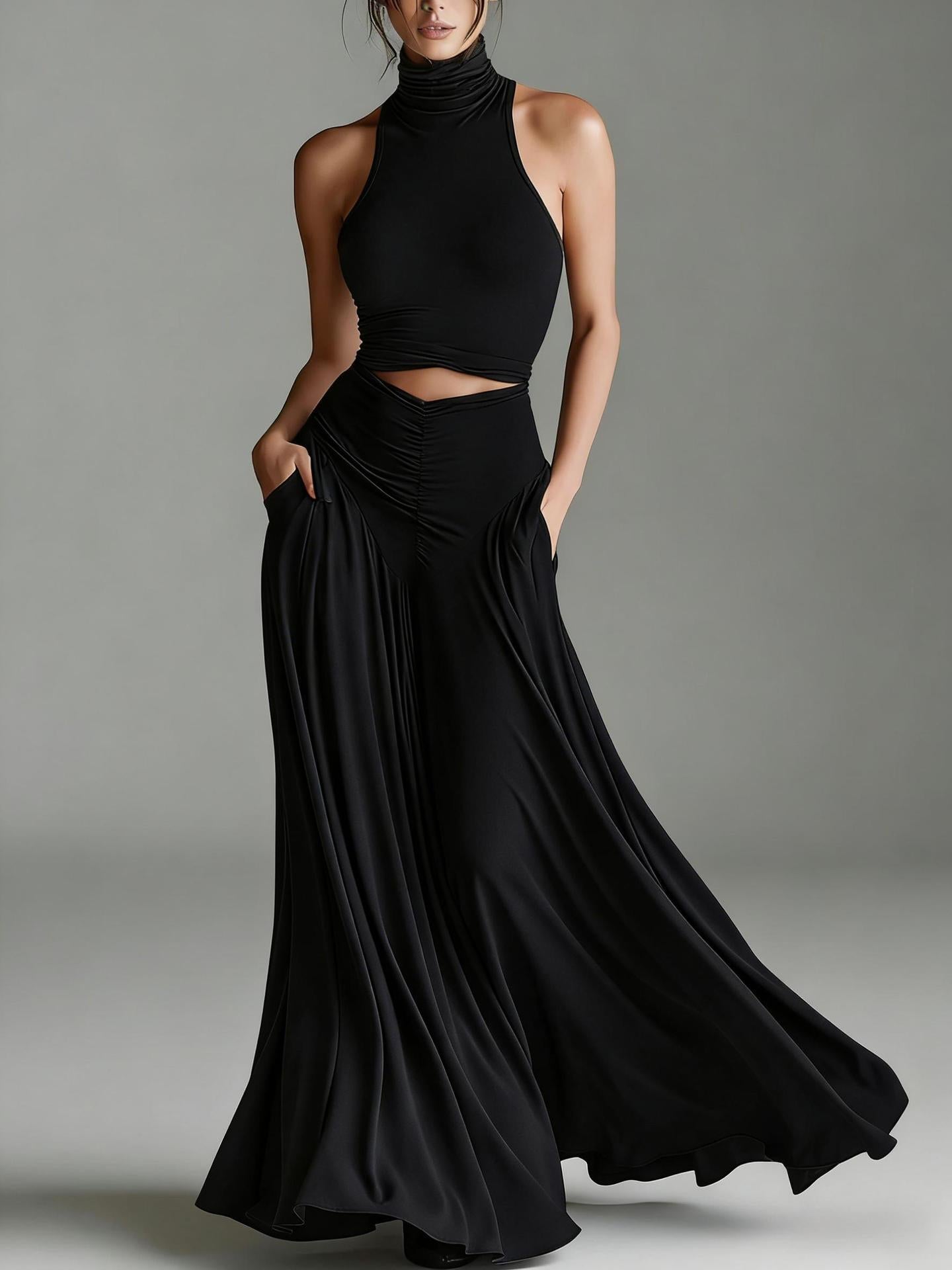 Heidi Sleeveless High-Neck Top & Elegant Two-Piece Set - Robbi & Angel