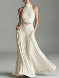 Heidi Sleeveless High-Neck Top & Elegant Two-Piece Set - Robbi & Angel