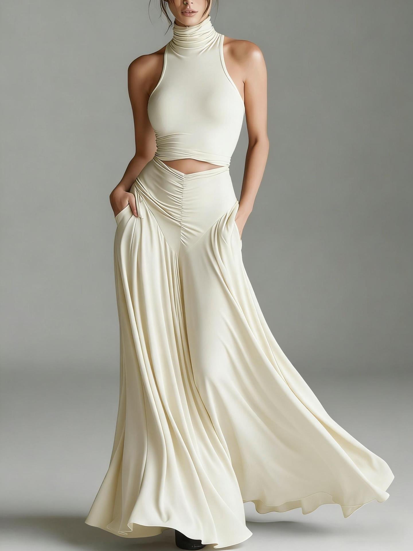 Heidi Sleeveless High-Neck Top & Elegant Two-Piece Set - Robbi & Angel