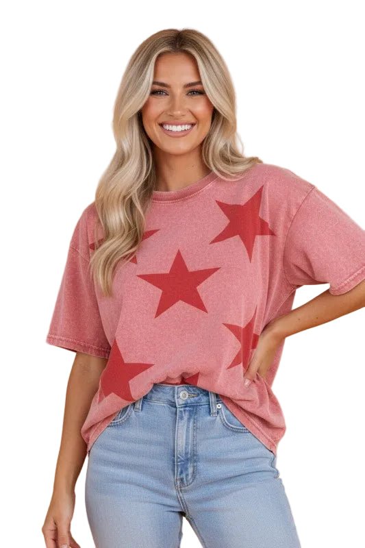 Independence Day Star Mineral Wash T-Shirt - Robbi & Angel