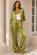 Irene Satin Jacket & Wide Leg Pants - Robbi & Angel