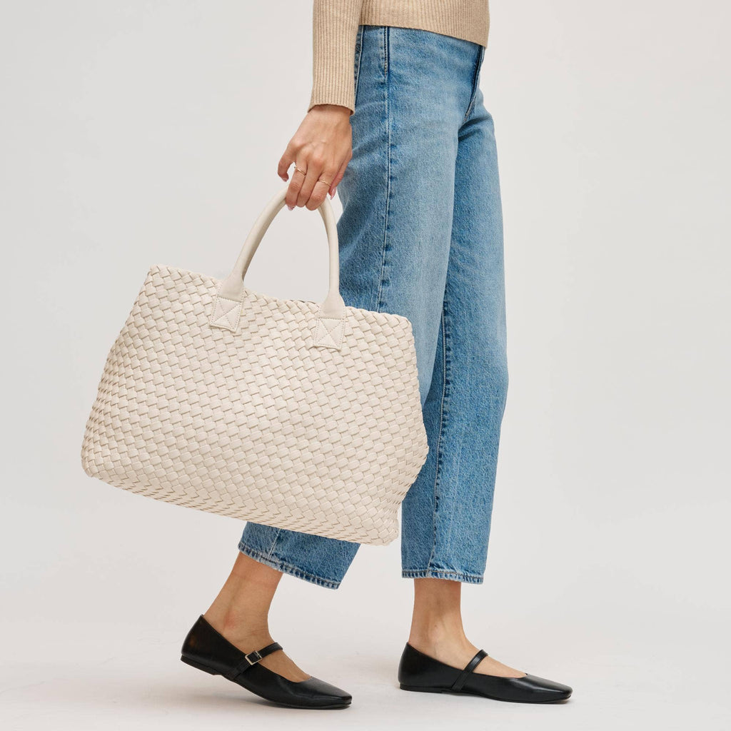 Ithaca Woven Vegan Leather Tote - Robbi & Angel