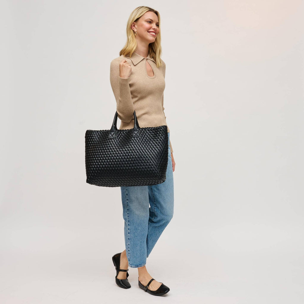 Ithaca Woven Vegan Leather Tote - Robbi & Angel