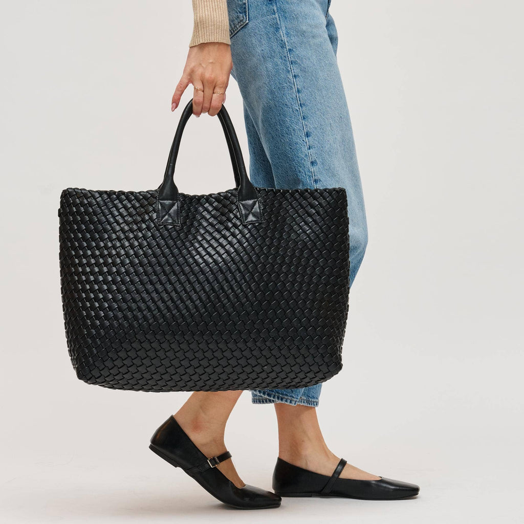 Ithaca Woven Vegan Leather Tote - Robbi & Angel
