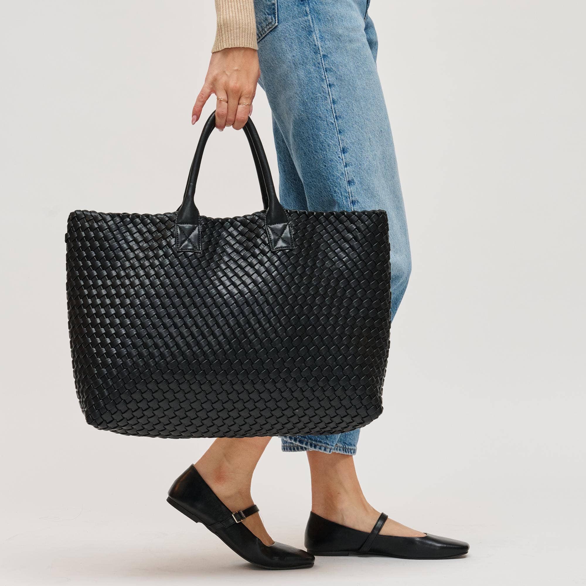 Ithaca Woven Vegan Leather Tote - Robbi & Angel