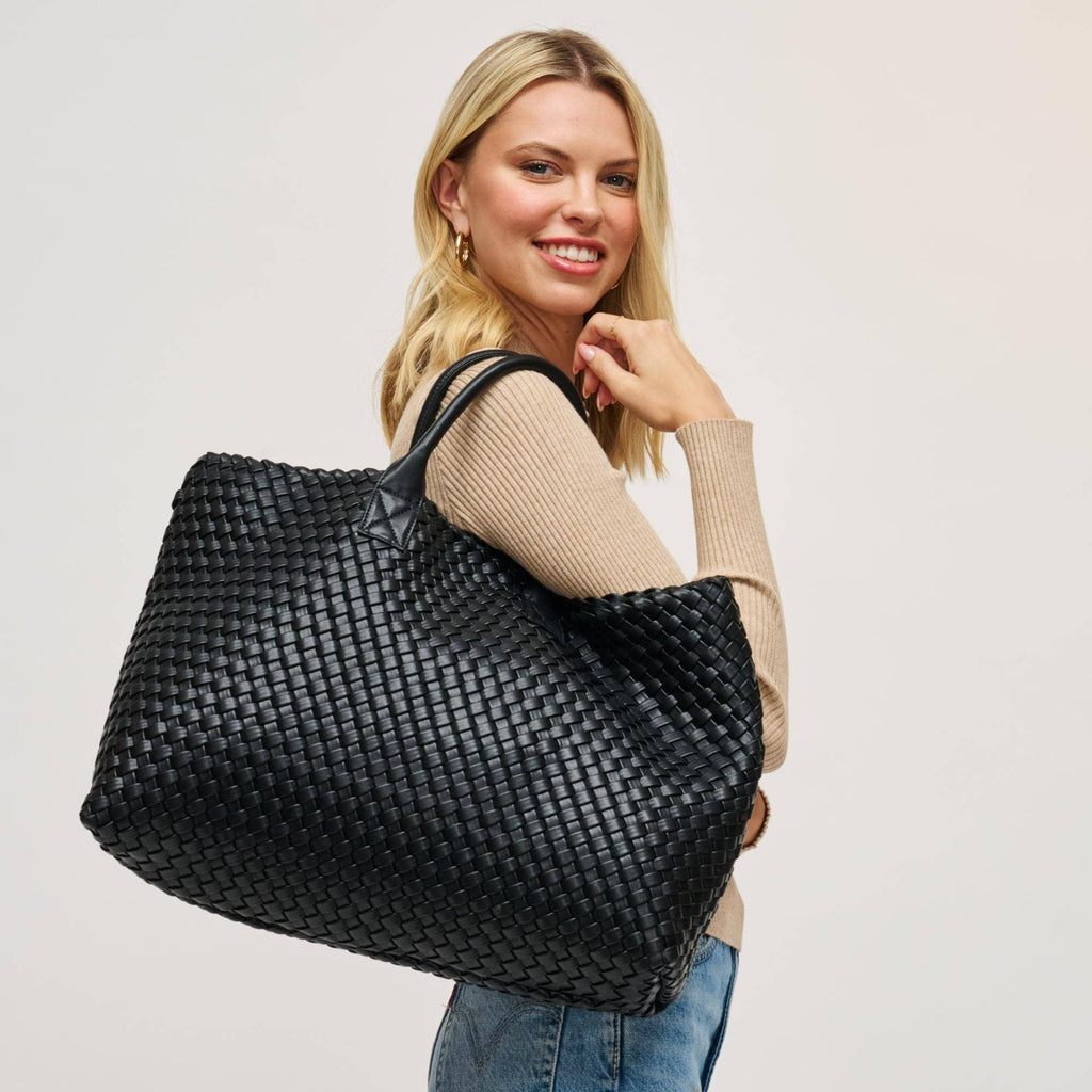 Ithaca Woven Vegan Leather Tote - Robbi & Angel