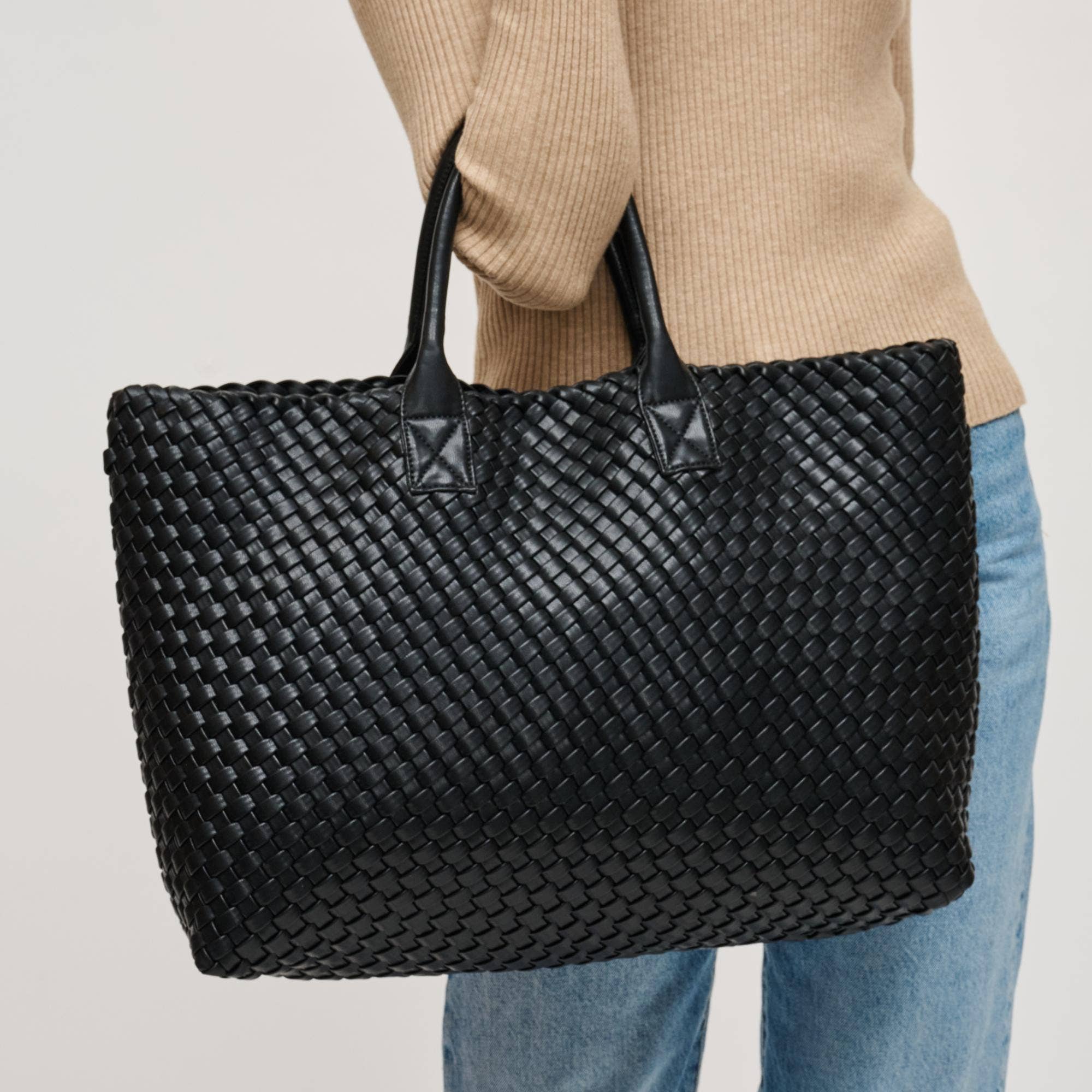 Ithaca Woven Vegan Leather Tote - Robbi & Angel
