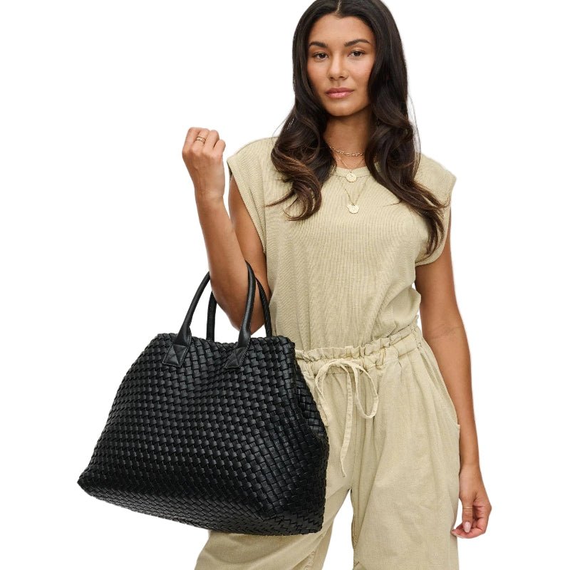 Ithaca Woven Vegan Leather Tote - Robbi & Angel