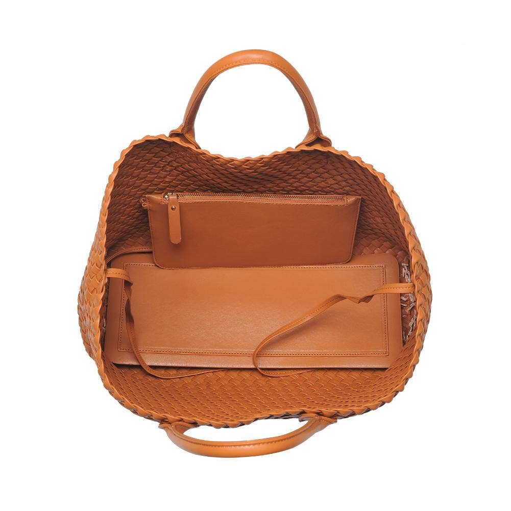 Ithaca Woven Vegan Leather Tote - Robbi & Angel