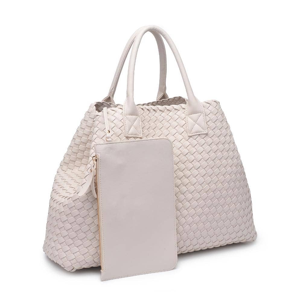 Ithaca Woven Vegan Leather Tote - Robbi & Angel