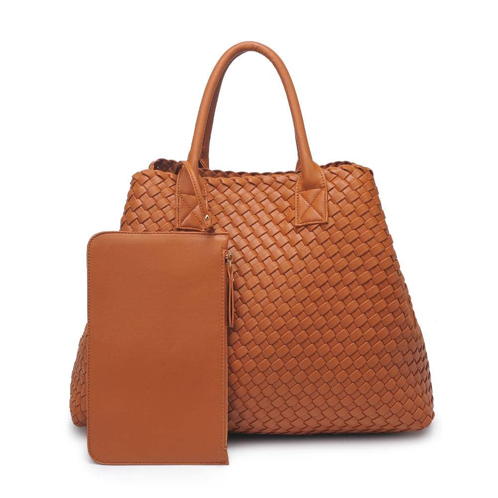 Ithaca Woven Vegan Leather Tote - Robbi & Angel