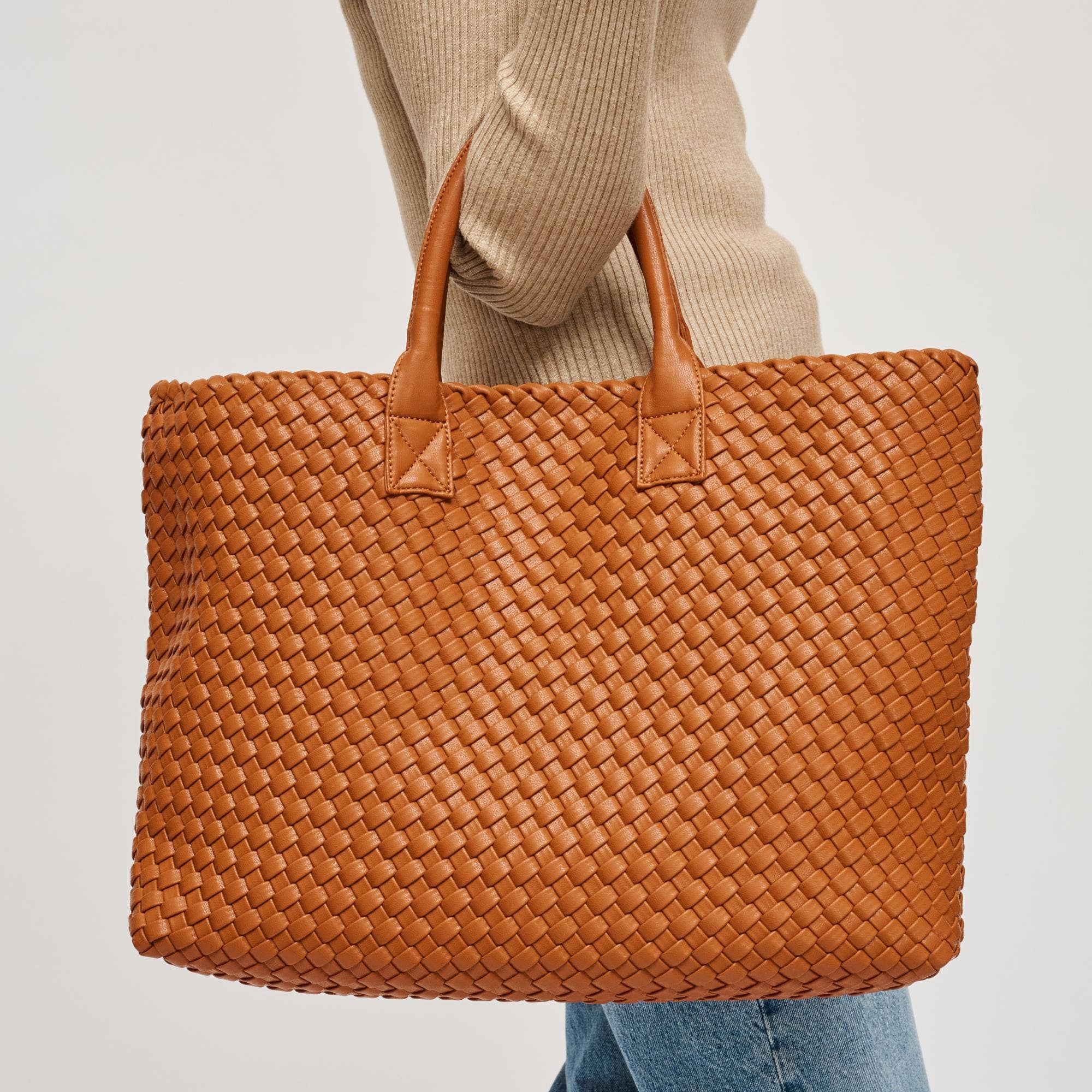 Ithaca Woven Vegan Leather Tote - Robbi & Angel