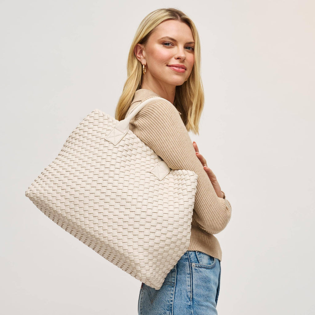 Ithaca Woven Vegan Leather Tote - Robbi & Angel
